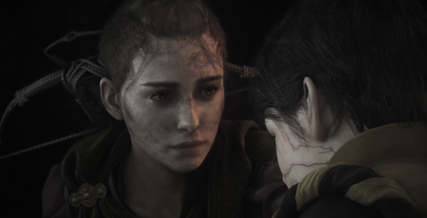 Амиция де Рун обнимает Хьюго, A Plague Tale