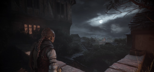 Амиция де Рун смотрит на город ночью, A Plague Tale