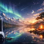 PlayStation 5 стоит у озера на закате