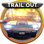 Логотип Trail Out, автомобиль едет по дороге