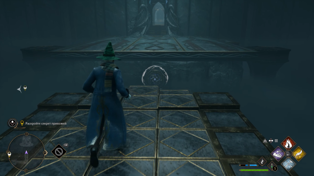 Волшебник бежит по платформам в Hogwarts Legacy