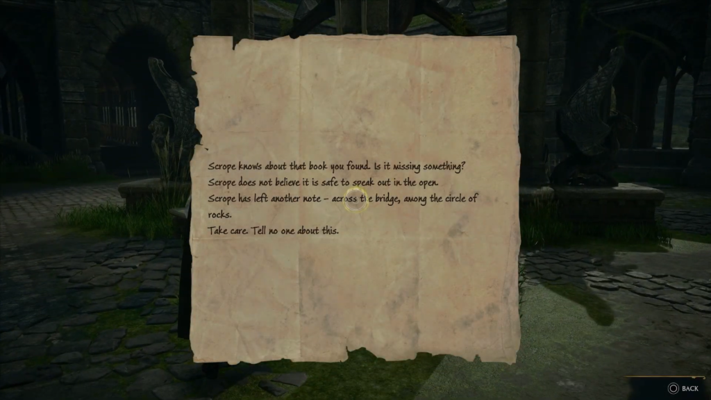 Записка с текстом на пергаменте в игре Skyrim