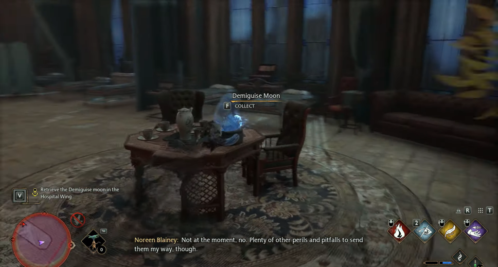 Сбор Demiguise Moon на столе в Hogwarts Legacy