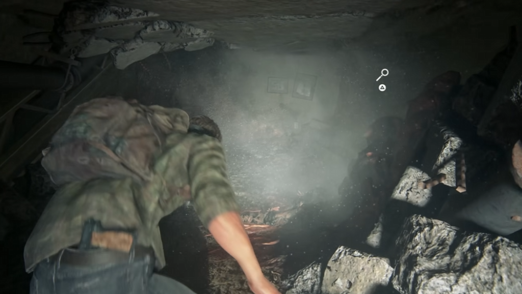 Джоэл из The Last of Us ползёт в завале