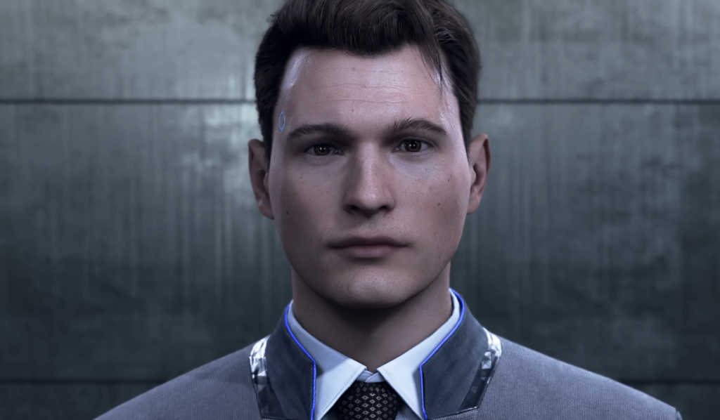 Коннор из Detroit: Become Human смотрит в камеру
