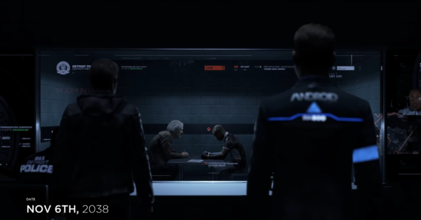 Коннор из Detroit: Become Human наблюдает допрос в участке