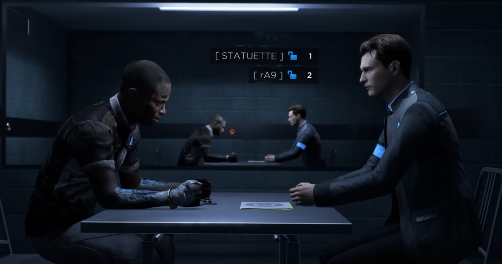 Коннор и Маркус Detroit: Become Human сидят за столом