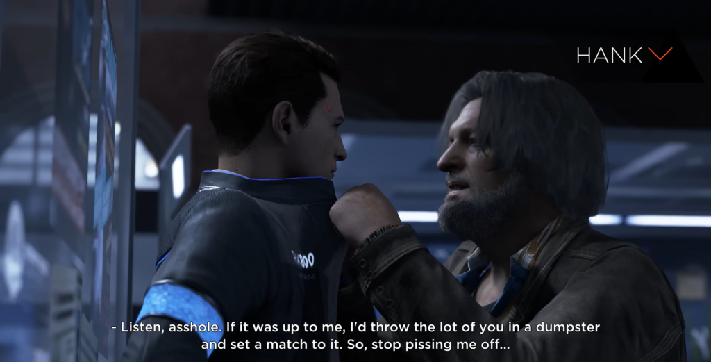 Хэнк Андерсон хватает Коннора в участке Detroit: Become Human