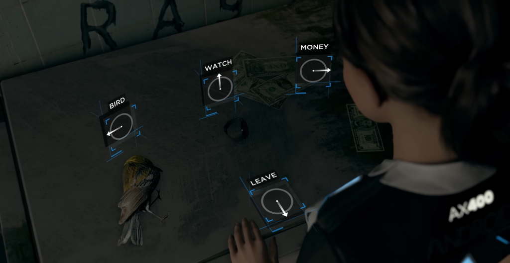 Кара из Detroit: Become Human осматривает предметы в ванной