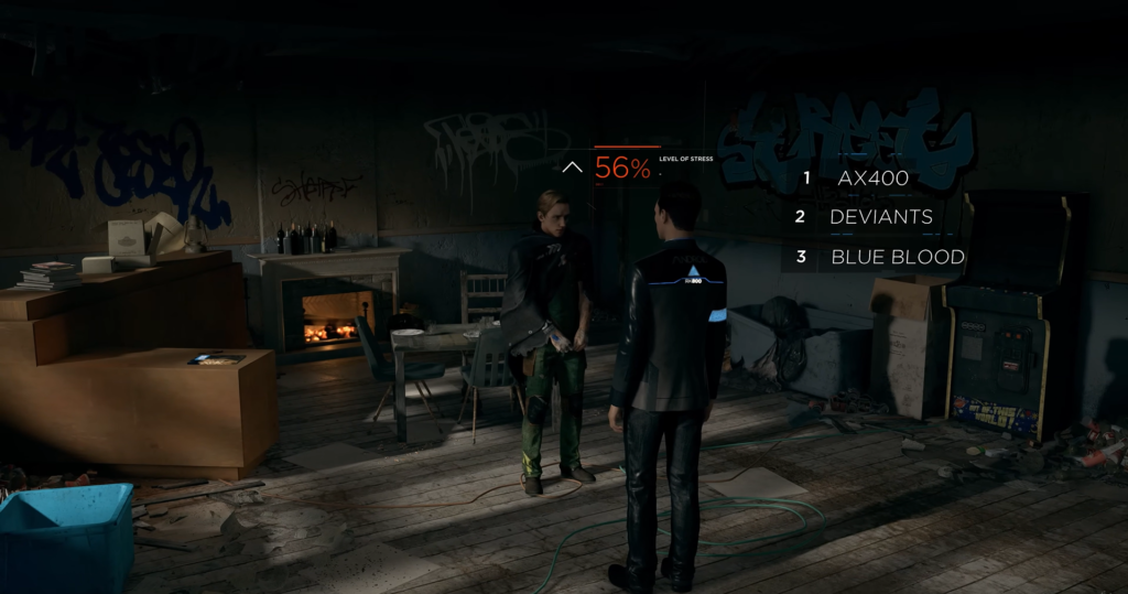 Коннор из Detroit: Become Human разговаривает в комнате