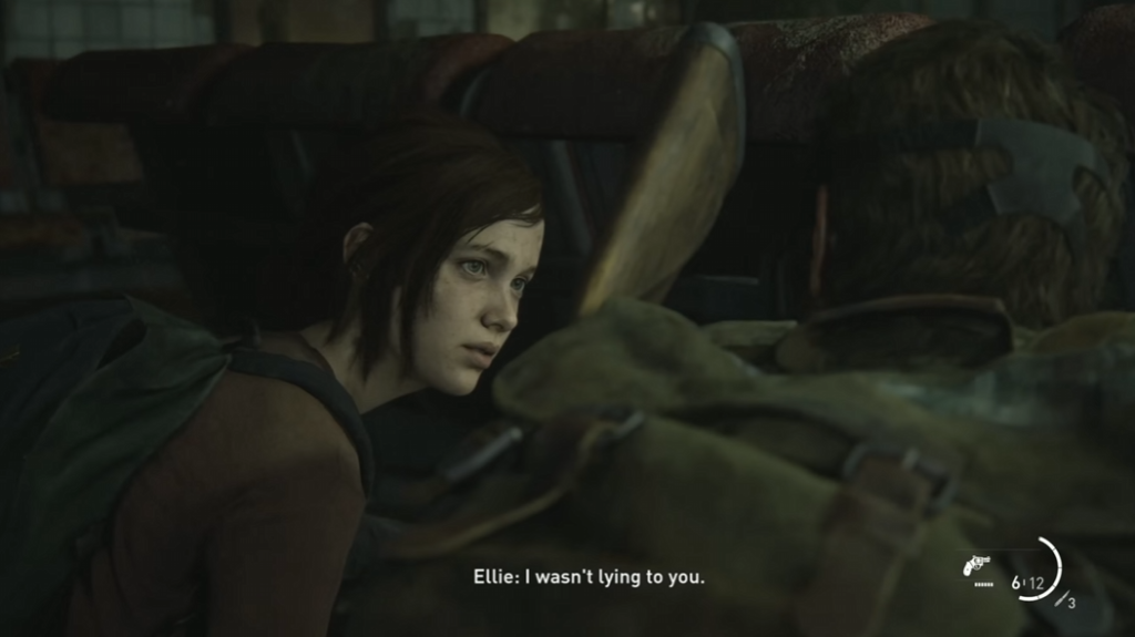 Элли из The Last of Us разговаривает в машине