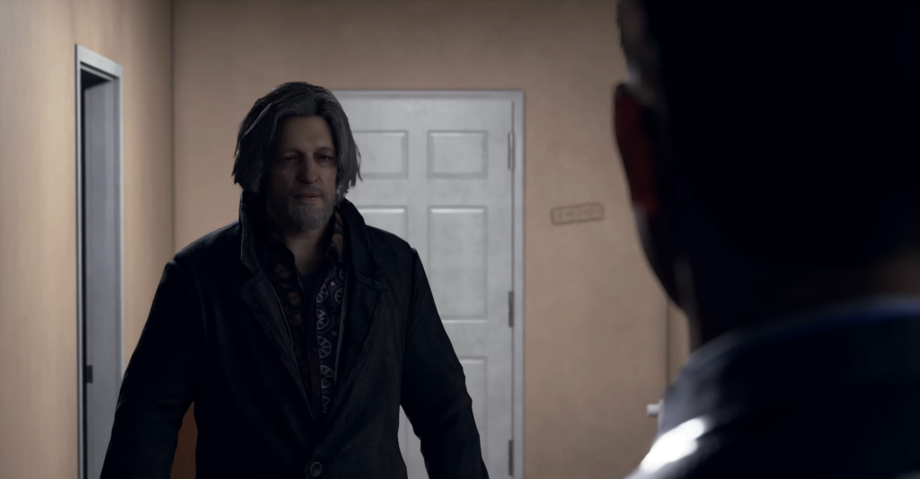 Хэнк Андерсон из Detroit: Become Human стоит в коридоре