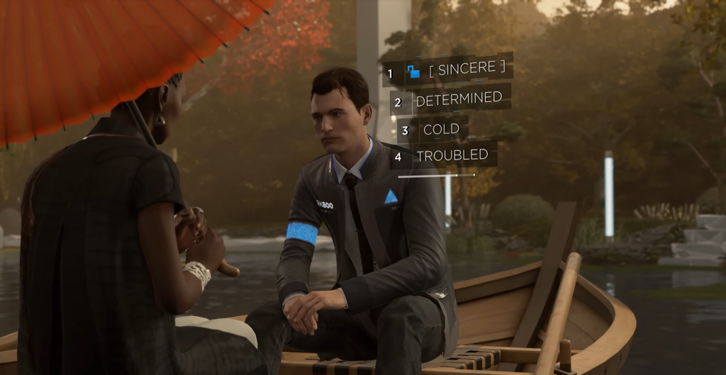 Коннор из Detroit: Become Human разговаривает в лодке