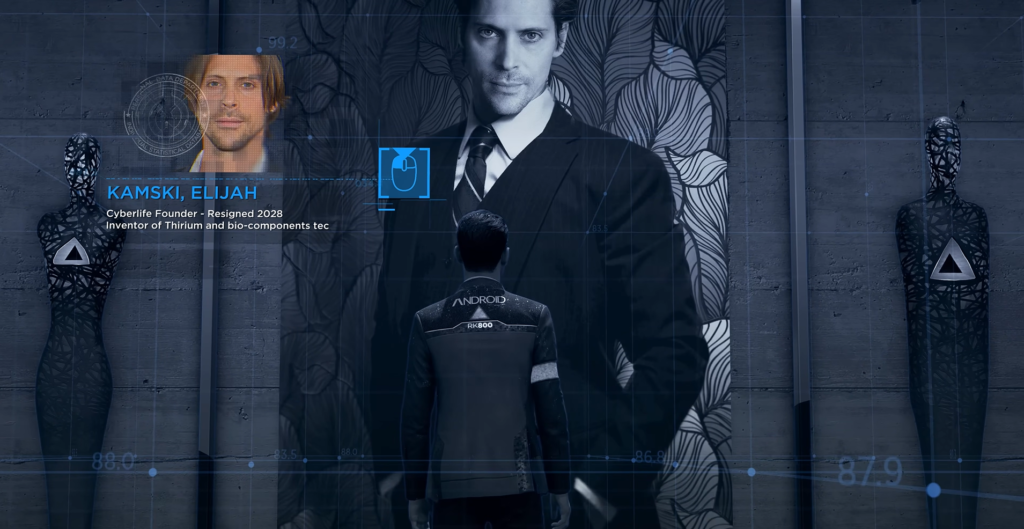 Коннор из Detroit: Become Human смотрит на портрет Камски