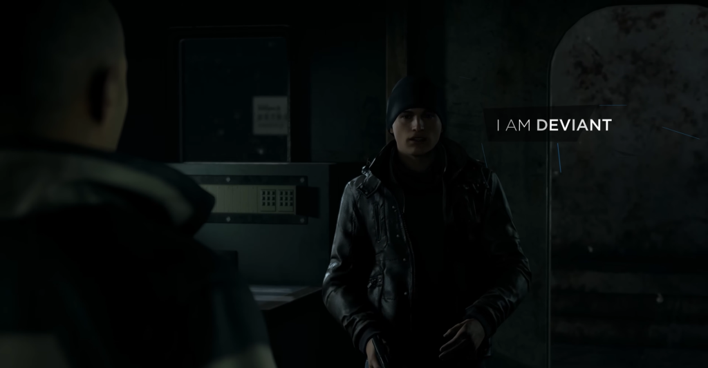 Маркус из Detroit: Become Human разговаривает в комнате