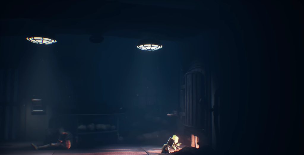 Шестая из Little Nightmares зажигает зажигалку в комнате