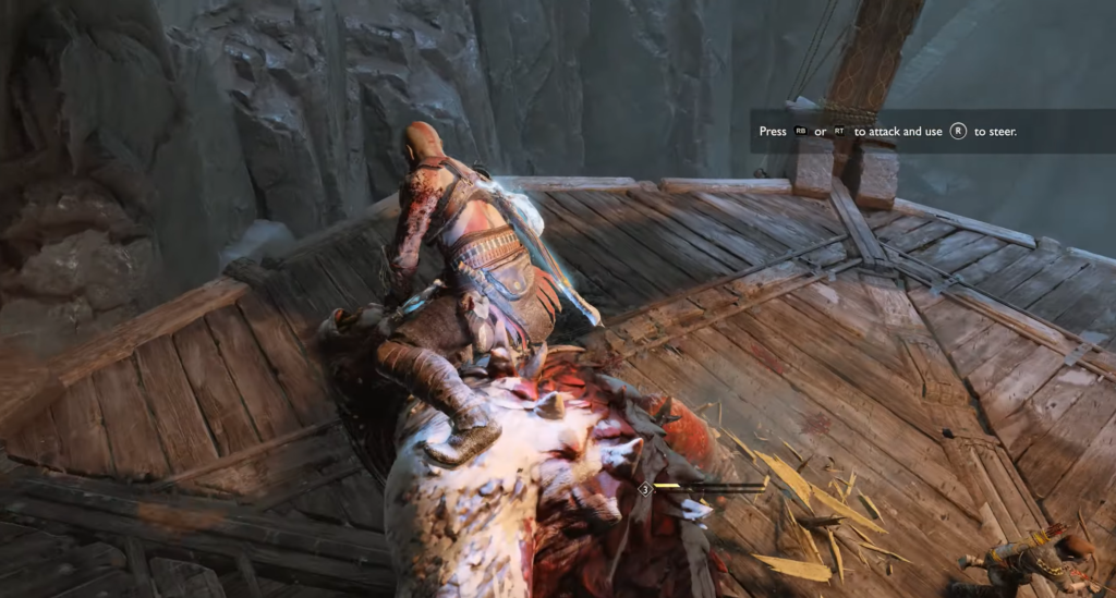 Warrior approaches glowing shattered door in stone corridor