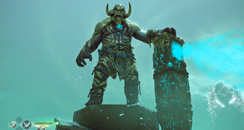 Тор в God of War стоит на скале