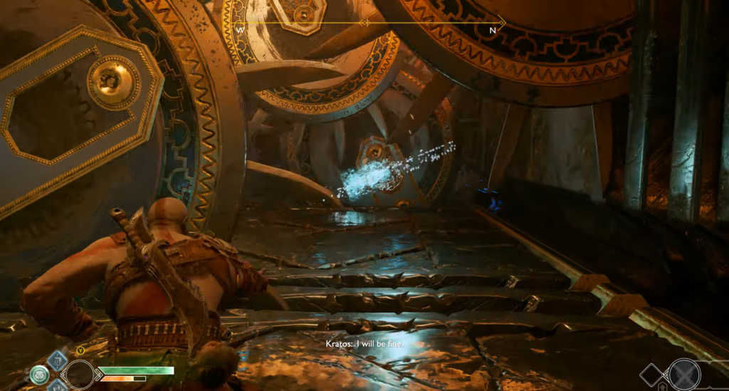 First-person view aiming in underground facility with water