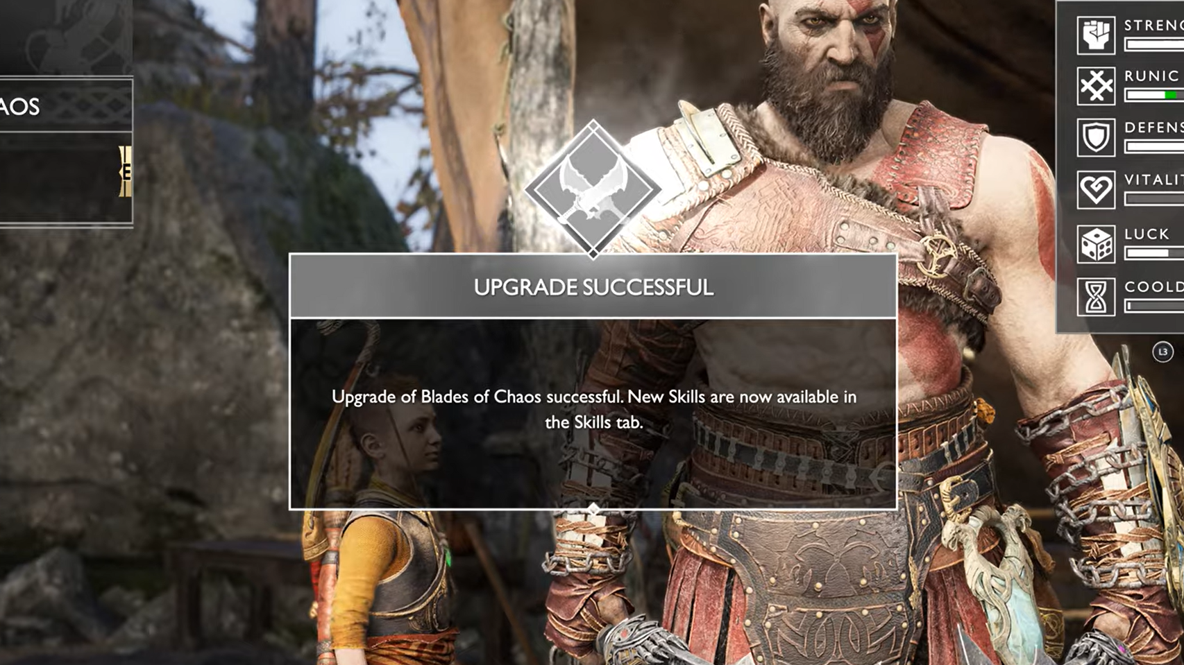 Кратос в God of War улучшает Клинки Хаоса