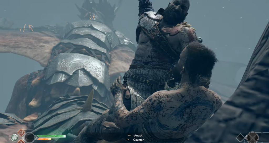 Кратос сражается с Бальдром на драконе God of War