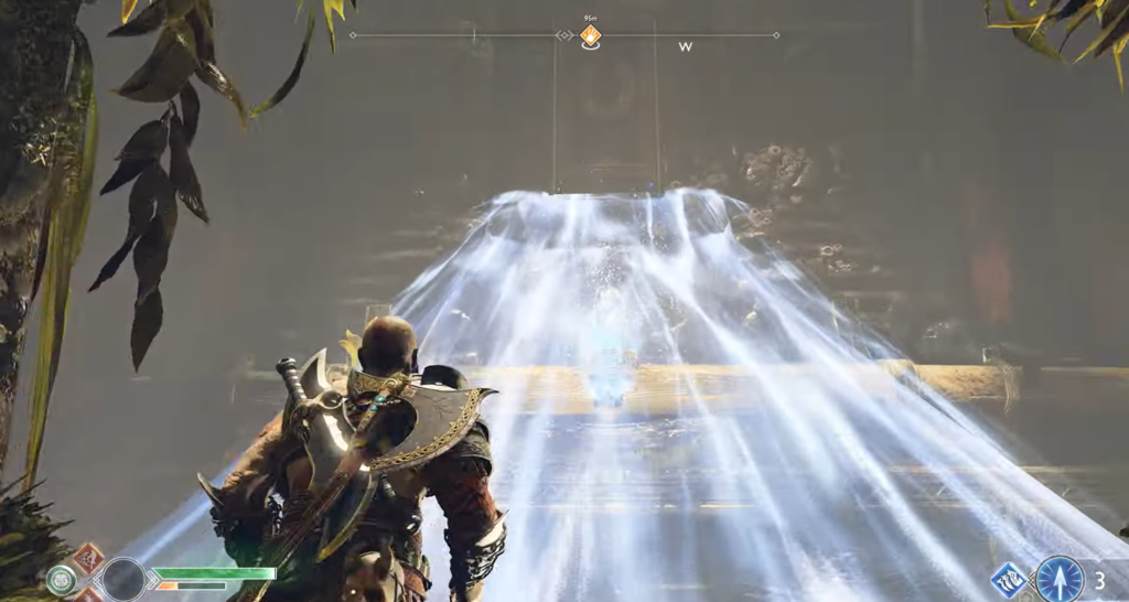 Atlas Fallen character activating stone panel in Abyss
