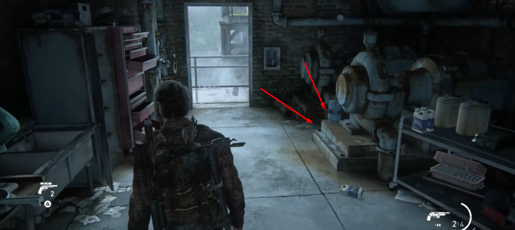 Джоэл из The Last of Us стоит в мастерской