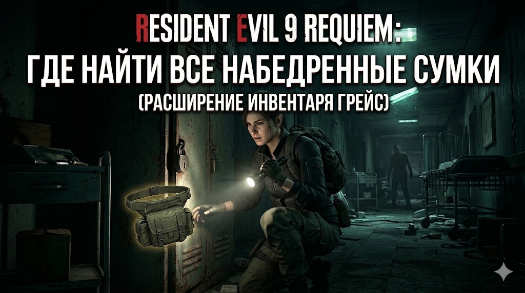 Грейс с фонариком у шкафчиков Resident Evil 9