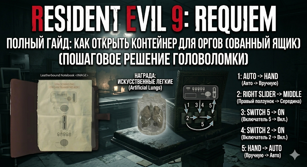 Текстовый гайд Resident Evil 9: Requiem на фоне лаборатории