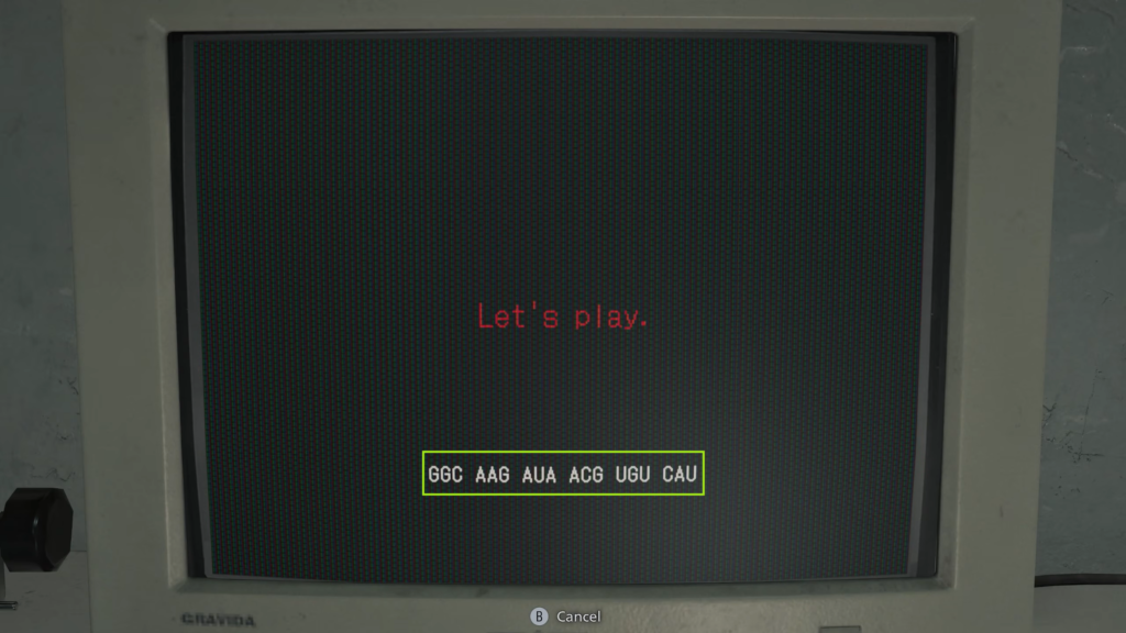 Красный текст Let’s play на мониторе