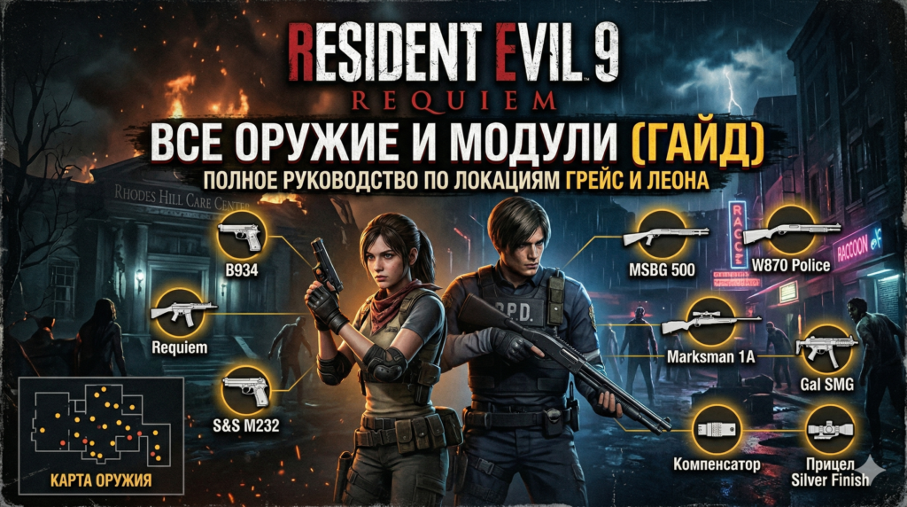 Леон Кеннеди и Клэр Редфилд с оружием Resident Evil 9 Requiem